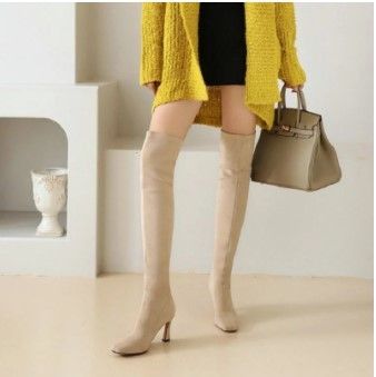 Elegant Luxury Design Thigh High Boots in Beige and Black · KoKo Fashion · Online Store Powered by Storenvy Team Board, Work Place, Beige And Black, Online Fashion Stores, Fashion Shop, Thigh High Boots, Thigh High, Thigh Highs, High Boots