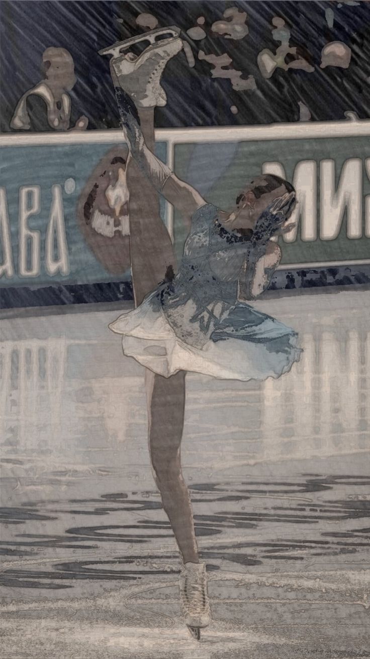 a ballerina is performing in the rain