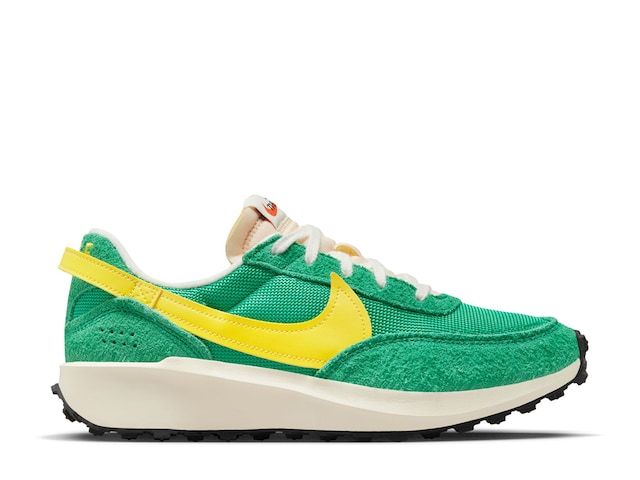 Nike Waffle Debut, Nike Inspiration, Vintage Running, Yellow Nikes, Nike Waffle, Green And Yellow, Retro Look, 70s Fashion, Running Shoe