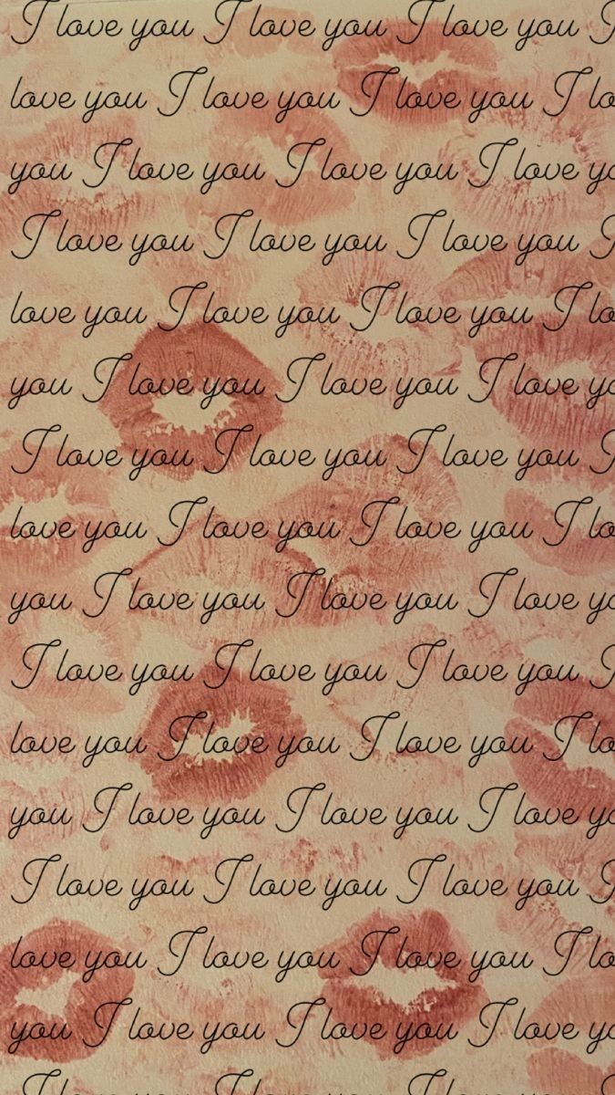 an old letter written in red ink with the words i love you and two lips