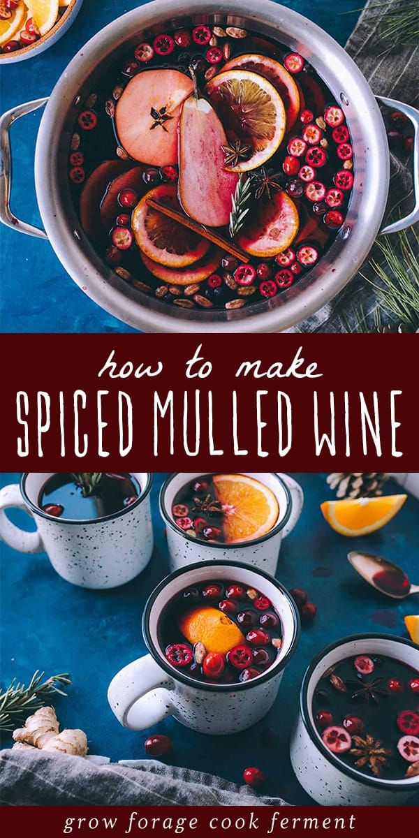 how to make spiced mulled wine with oranges, cranberries and rosemary