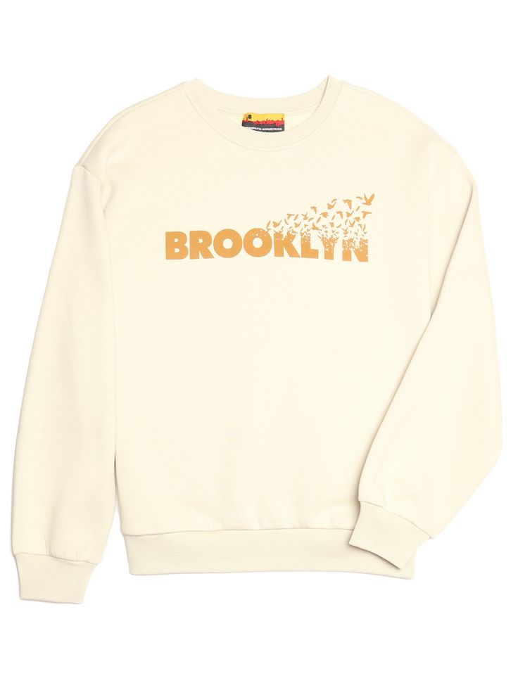 Women's Brooklyn Flight Sweatshirt - BROOKLYN INDUSTRIES Urban French Terry Sweats For Fall, Crew Neck French Terry Sweatshirt, French Terry Crew Neck Sweatshirt, Fall Crew Neck Hoodie With Logo Print, College Logo Print Crew Neck Sweatshirt, Graphic Print French Terry Crew Top, Urban Long Sleeve Sweatshirt With Screen Print, Graphic Print Crew Top In French Terry, French Terry Crew Top With Graphic Print