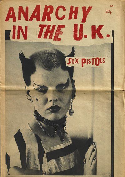 an old poster with the words anarchy in the uk on it's back side