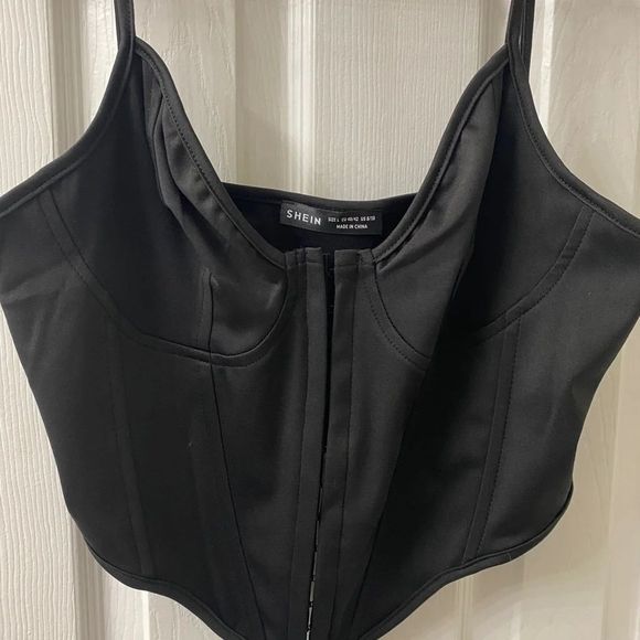 Black Women’s Corset Styled Crop Top Black Spaghetti, Black Spaghetti Strap, Spaghetti Strap Crop Top, Strap Crop Top, Corset Style, Way Down, Spaghetti Strap, Black Women, The Way