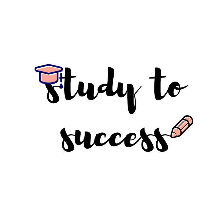 the words study to success with a mortar and graduation cap on it's side