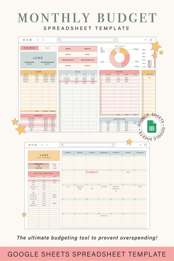 Monthly Budget Spreadsheet Template for Google Sheets - Bill Calendar Included freegoodnotesplanner #dailyplanner #allinoneplanner📚 Financial Budget Planner, Bill Calendar, Excel Budget Spreadsheet, Budget Spreadsheet Template, Budget Template Free, Monthly Budget Spreadsheet, Microsoft Excel Tutorial, Excel Budget, Financial Budget