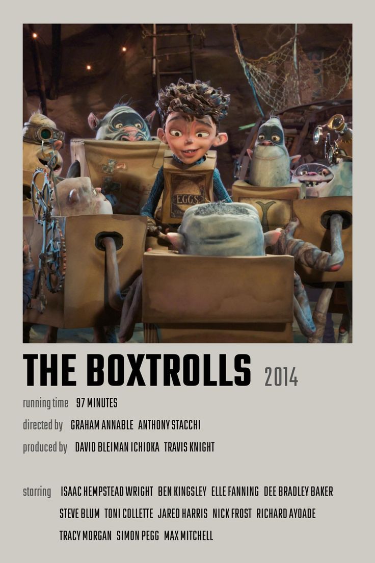 the boxtrolls movie poster with an image of two children sitting in front of them