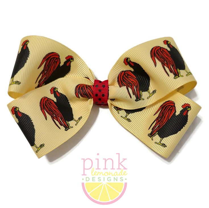 "Rooster Cock-a-doodle-doo Country Future Farmer Farm Girls Hair Bow Girls Hair Clip Chicken Coop Fresh Eggs Cluck Cluck Rise and Shine Bows securely attached to 1.75\" single prong toothless pinch clips already made and in stock:  won't cause damage, perfect for fine hair and can be clipped on to hair elastics for really thick haired manes.  Pinch clips are attached alternately for right hand or left hand parts." Country Future, Girls Hair Bow, Rise And Shine, Hair Clips Girls, Fresh Eggs, Farm Girl, Hair Elastics, Girl Hair Bows, Girls Hair