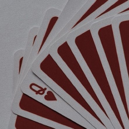 four playing cards with the number six on them, all in red and white colors