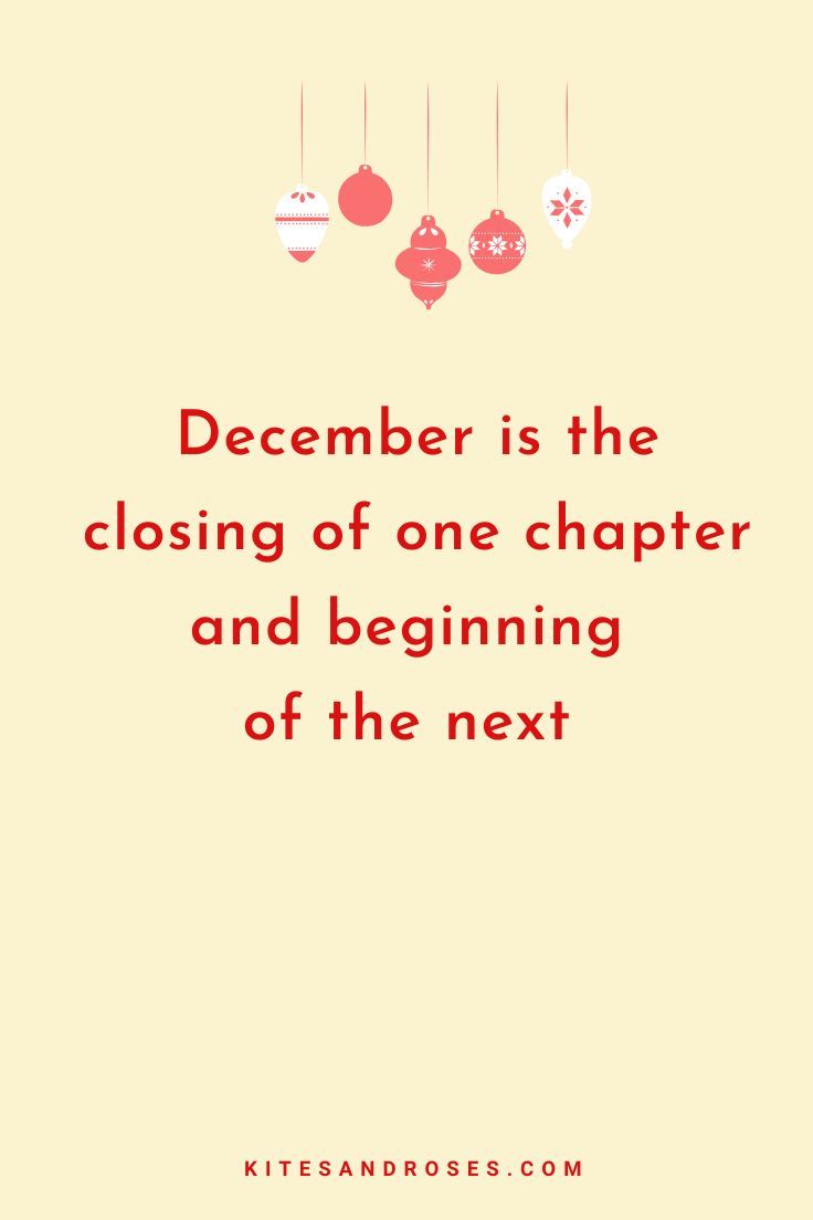 a christmas card saying, december is the closing of one charter and beginning of the next