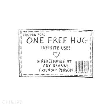 coupon for one free hug valentine's day in the united states is shown