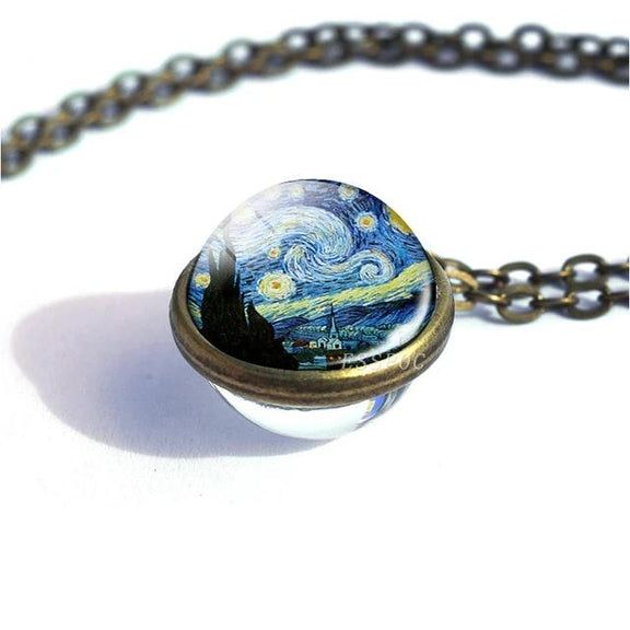 Van gogh Glass necklace – Galartsy Artsy Accessories, Ball Painting, Night Necklace, Detailed Paintings, Van Gogh Art, Starry Night Van Gogh, Ball Necklace, Ball Pendant, Glass Ball