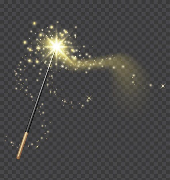 a golden sparkler on a transparent background