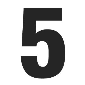 the number five is shown in black and white