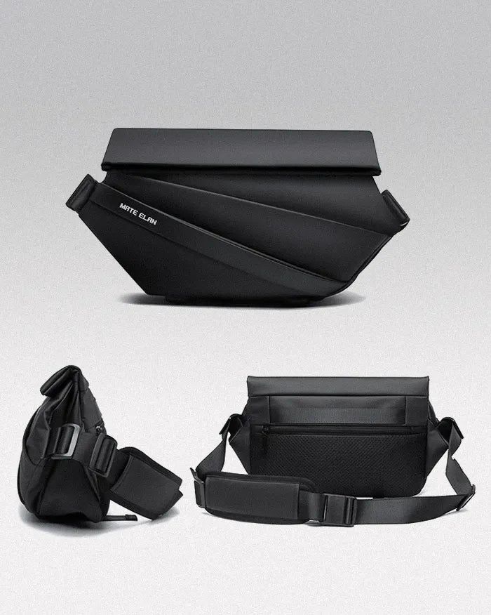 Embrace the Future of Fashion with the Black Crossbody Bag "Uki" The Black Crossbody Bag "Uki" is a perfect blend of modern aesthetics and practical functionality. Its sleek, angular design gives off a futuristic edge, making it an essential piece for those who value bold and innovative fashion choices. With its sharp lines and minimalist construction, this bag will effortlessly complement any urban look. Compact and Functional Though compact, the "Uki" crossbody bag offers ample storage space f Modern Crossbody Shoulder Bag, Modern Portable Crossbody Shoulder Bag, Modern Portable Crossbody Chest Bag, Modern Crossbody Chest Bag For Mobile Phone, Modern Crossbody Chest Bag With Mobile Phone Pocket, Modern Large Capacity Shoulder Belt Bag, Modern Black Belt Bag With Mobile Phone Holder, Modern Chest Bag With Adjustable Strap, Modern Black Rectangular Chest Bag