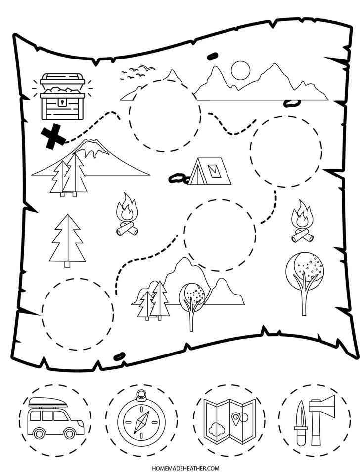 a black and white drawing of a map with different things to see in the area