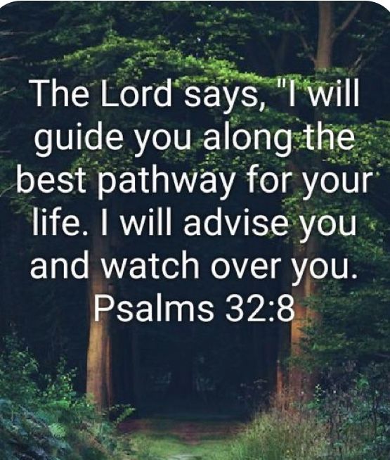 the lord says, i will guide you along the best pathway for your life i will advise you and watch over you