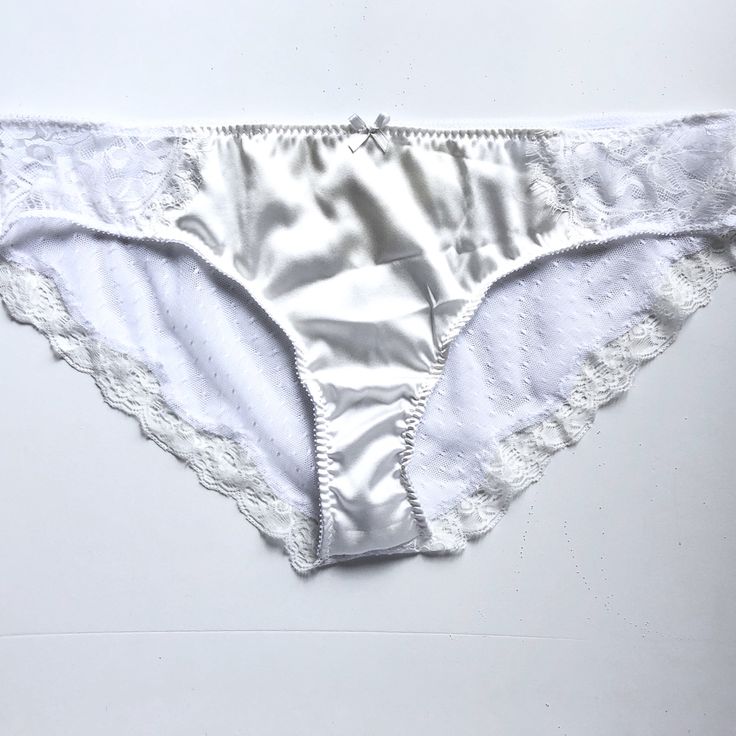 #lingerielook #silk #panties #underwear #bespoke #handmadegift Party Brief Bottoms With Contrast Lace, White Partially Lined Briefs, Sheer Lace Briefs, String Bottoms With Lace Trim For Party, White Lace String Bottoms, White Brief Bottoms With Contrast Lace, Wedding Bottoms With Lace Trim String Shape, Sheer White Bottoms For Wedding, White Sheer Bottoms For Wedding