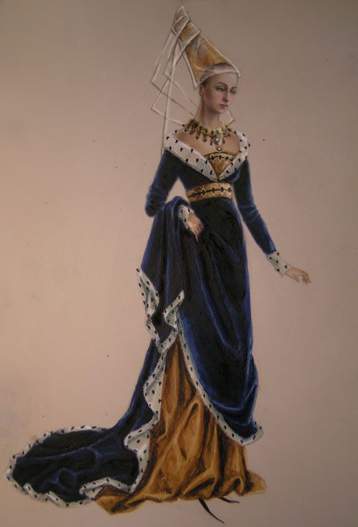 A lady of Middle ages by edarlein.deviantart.com on @DeviantArt Middle Ages Fashion, Middle Ages Dress, 15th Century Fashion, Middle Ages Clothing, Aged Clothing, Medieval Clothes, History Fashion, Middle Age Fashion, Medieval Costume