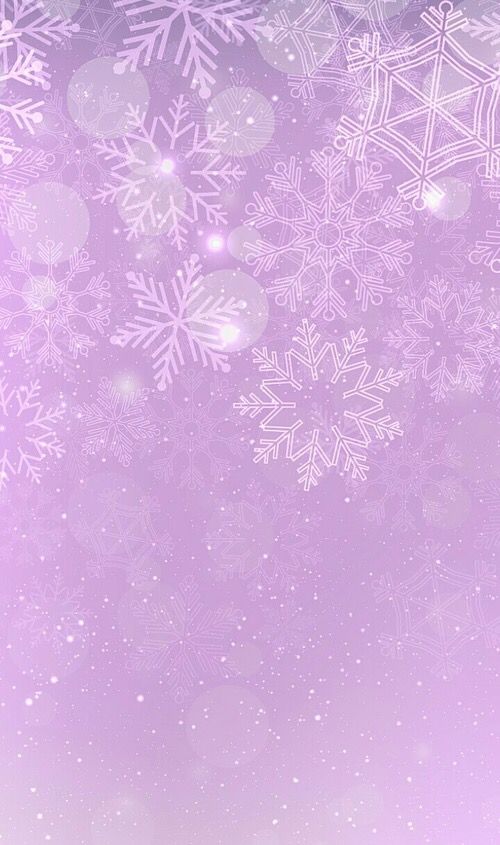 snowflakes on a purple and white background with glittery lights in the corner