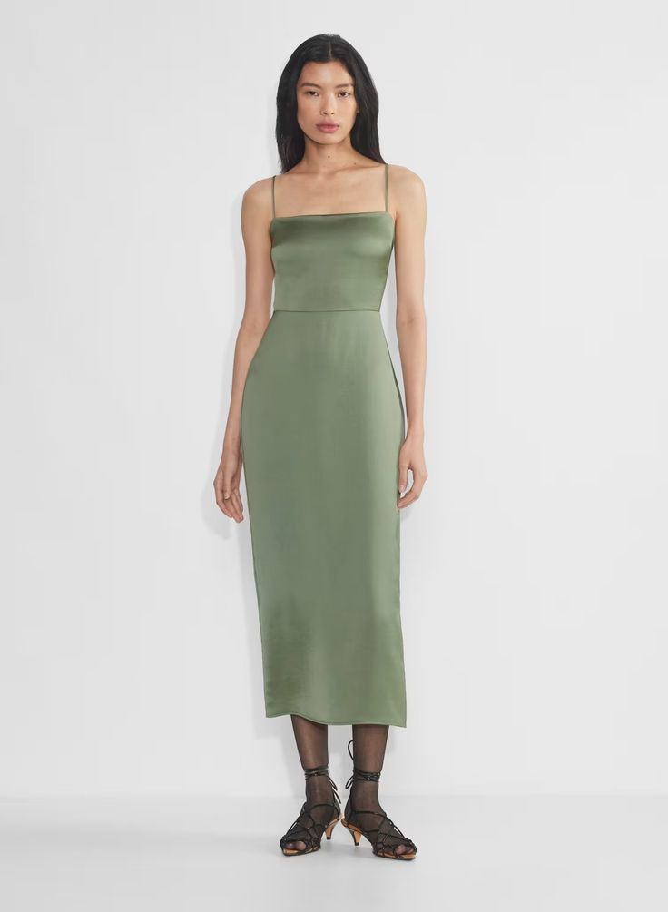 MADELYN SATIN DRESS | Aritzia Fall Activewear, Aritzia Dress, Boots For Fall, Aritzia Wilfred, Women Midi, Mini Wrap Dress, Size 6 Dress, Satin Dress, Satin Dresses