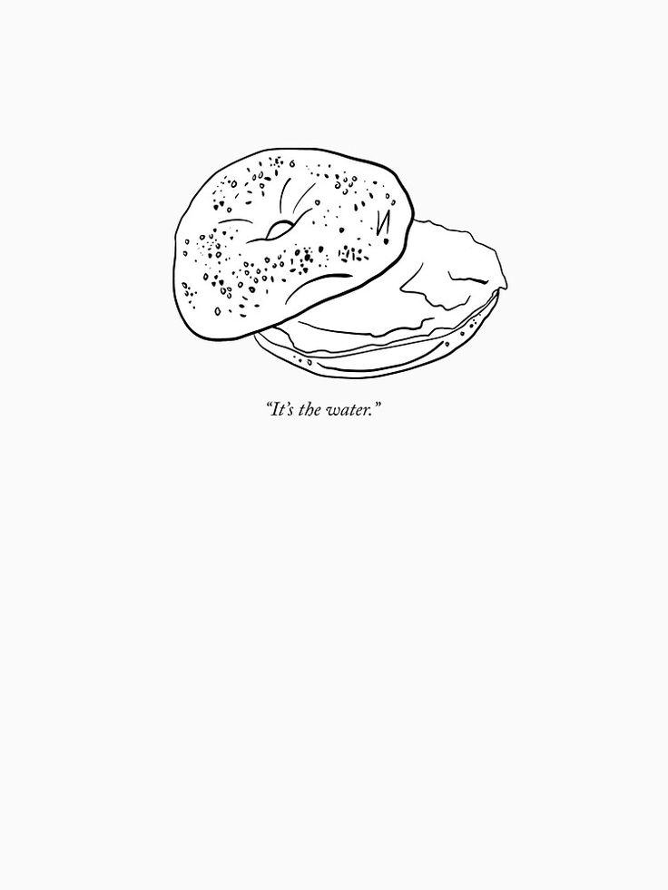 a black and white drawing of a bagel on a plate with the words, it's the answer