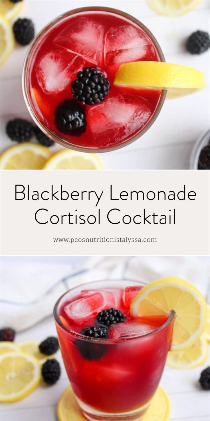 Cortisol Mocktail, Cortisol Cocktail, Cortisol Diet, Blackberry Lemonade, Adrenal Cocktail, Inflammation Recipes, Lean Muscles, Reducing Cortisol Levels, Lemonade Cocktail