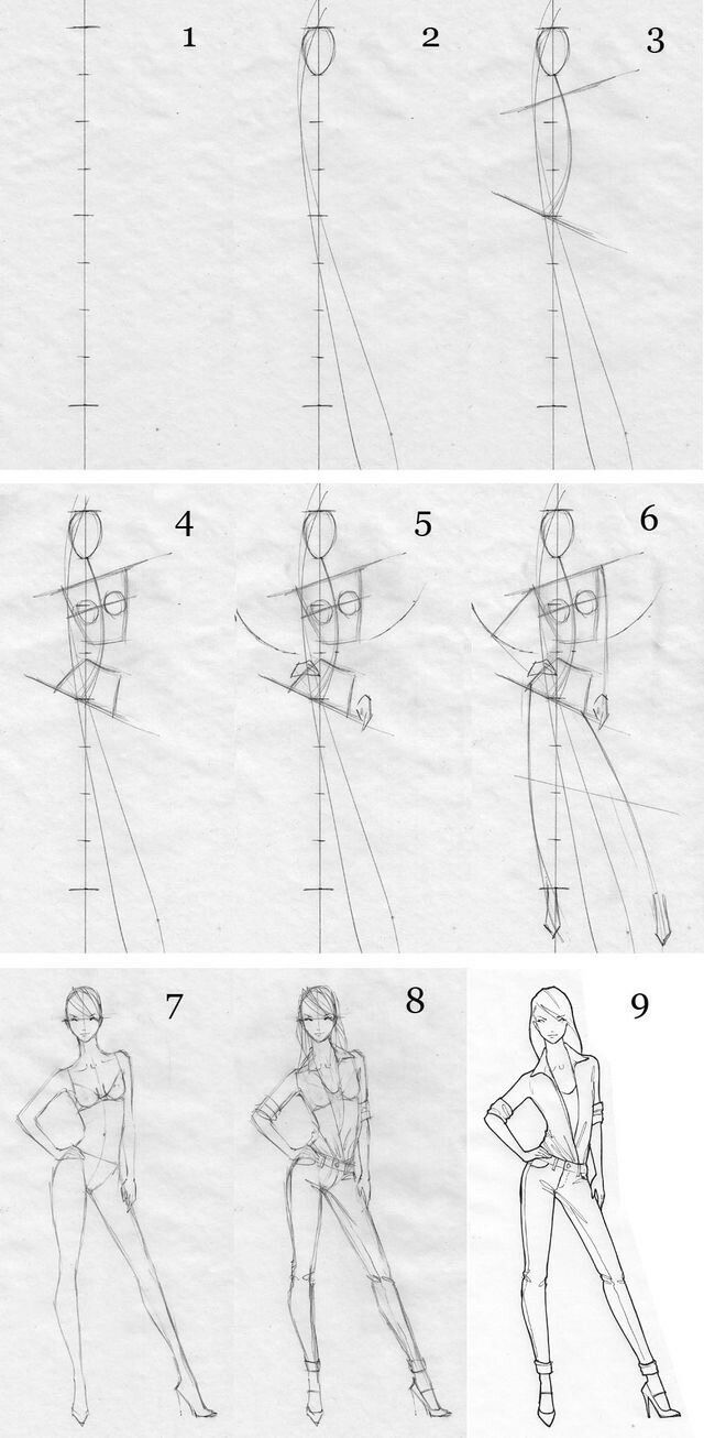 how to draw the female body in different poses