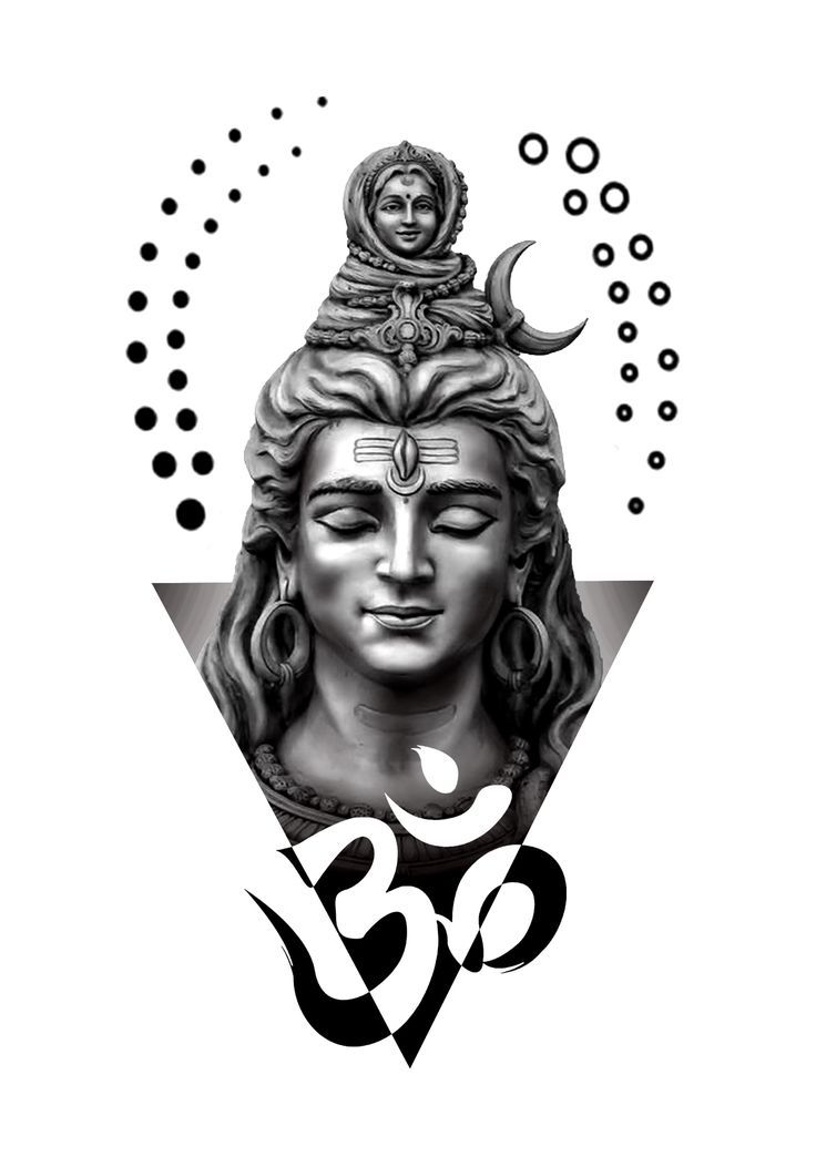 the buddha statue is surrounded by circles and dots on a white background with black ink