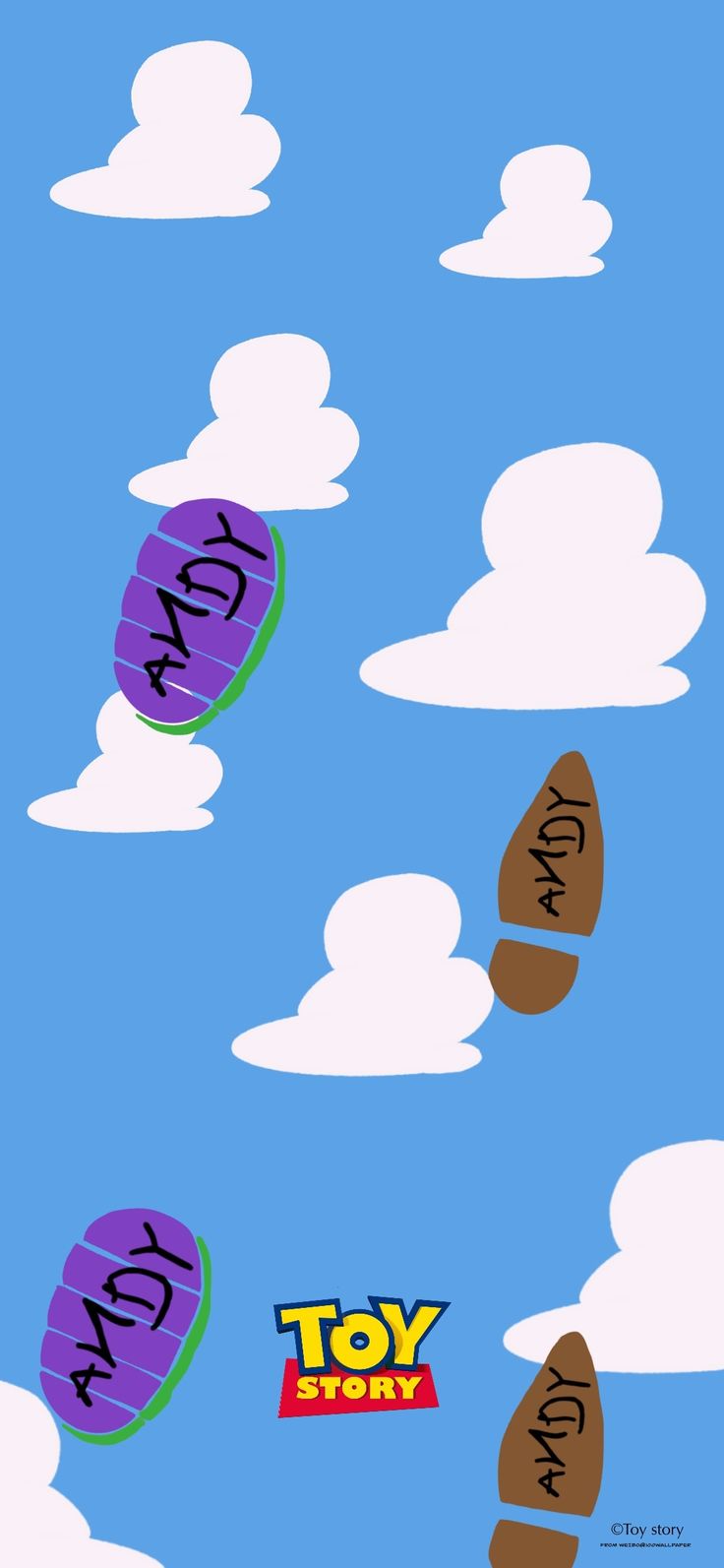 an image of some cartoon characters flying in the sky with their name tags on them