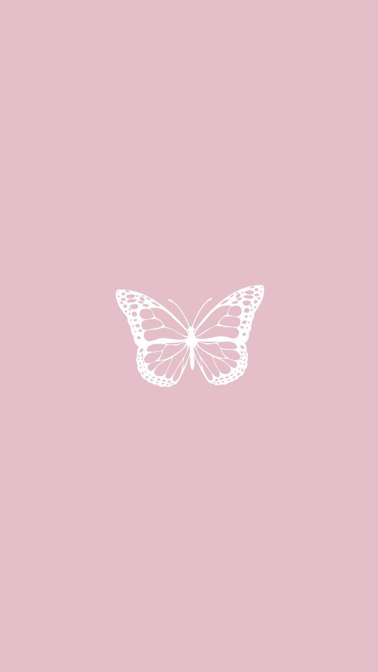 a pink background with a white butterfly on it's back and the words, i love