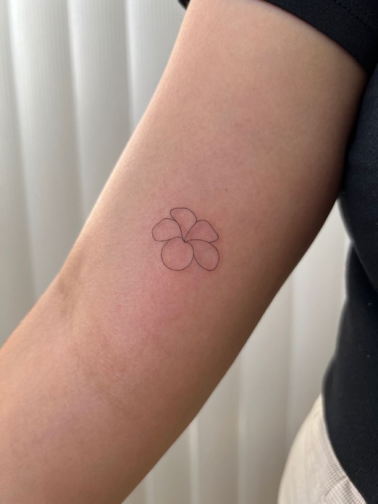 kalachuchi, frangipani, tattoo, minimalist, fine line tattoo, Kalachuchi Flower Tattoo, Fragapani Flower Tattoo, Frangi Pani Tattoo, Kalachuchi Tattoo, Frangapenni Tattoo, Beach Travel Tattoo, Travel Fine Line Tattoo, Fine Line Frangipani Tattoo, Frangipani Tattoo Fine Line