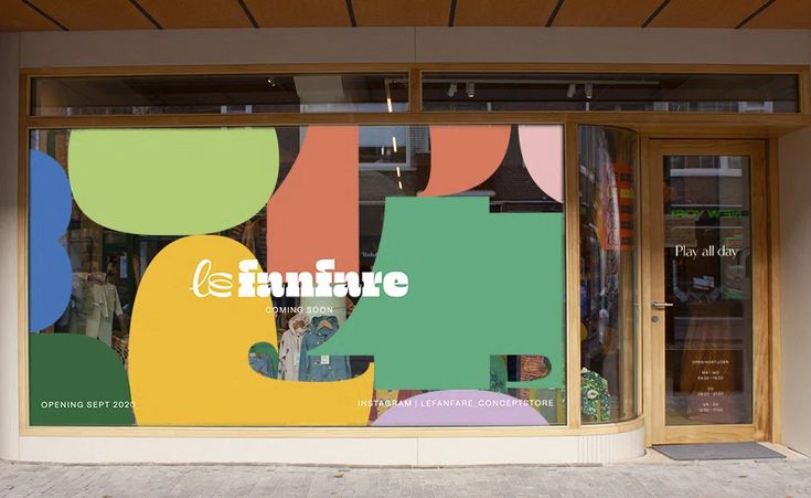 the front window of a store with an advertisement on it's glass door that says funfire