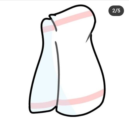 a drawing of a white dress with red stripes on it's sleeves and bottom