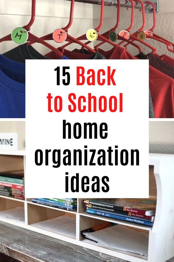 Back to School Organization Ideas School Uniform Organization Ideas, School Outfit Organization Ideas, Back To School Organization Ideas, School Organization Ideas, School Work Organization, Chalkboard Wall Calendars, Kids Desk Organization, Home Organization Ideas, Homework Station