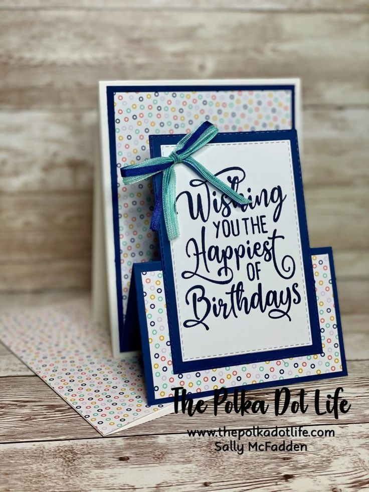 a handmade birthday card with the words wishing you're the happies of birthdays