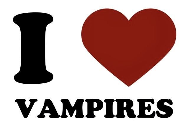 i love vampires poster with black and red heart