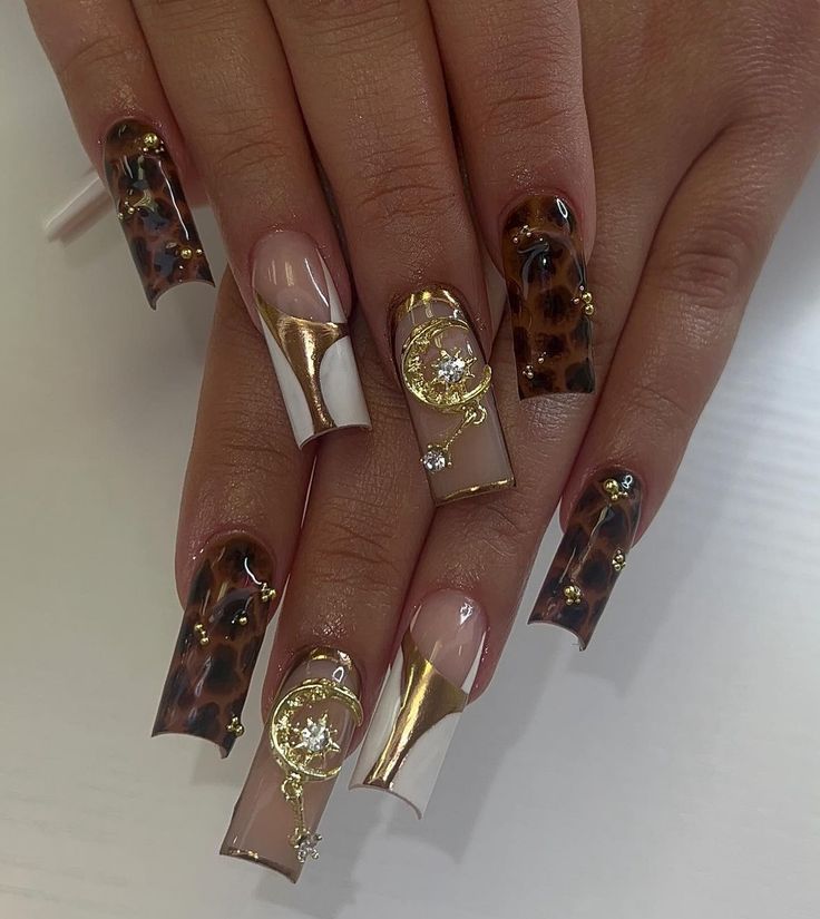 Wow Nails, Glamour Nails, Colored Acrylic Nails, Classy Acrylic Nails, Unique Acrylic Nails, Bling Acrylic Nails, Acrylic Nails Coffin Short, Brown Nails, Square Acrylic Nails