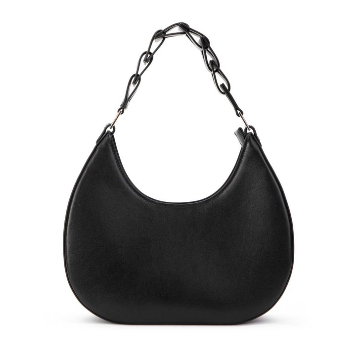 The Lunar and D-Inspired Bag is a stylish accessory perfect for any occasion, from a casual brunch to a night out. Its contemporary shape adds a touch of playfulness, while its compact size makes it a convenient and practical companion. Exterior: Napa leather Interior: cotton lining. Small inside pocket Dimensions: 11 x 6 x 2.5 in; handle drop 10.5 in Zipper closure Dust bag included for bag protection during storage or travel Modern Evening Bag With Adjustable Strap For Shopping, Trendy Leather Hobo Bag For Evenings, Trendy Evening Hobo Bag Shaped As Satchel, Modern Soft Leather Satchel Evening Bag, Trendy Hobo Satchel Bag For Evening, Modern Soft Leather Evening Satchel Bag, Trendy Soft Leather Formal Bag, Trendy Leather Hobo Bag For Formal Occasions, Trendy Formal Hobo Bag In Soft Leather