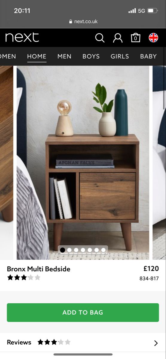 an image of a bed and nightstands on the app store's mobile page