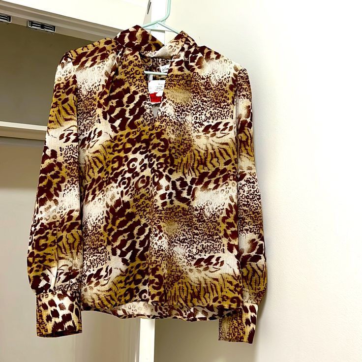 Questions? Leave A Comment Below! Leopard Print Blouse For Fall, Fitted Tiger Print Top For Fall, Spring Brown Tiger Print Tops, Brown Tiger Print Top For Spring, Brown Tiger Print Tops For Spring, Print Blouse, Cheetah Print, Printed Blouse, Leave A Comment