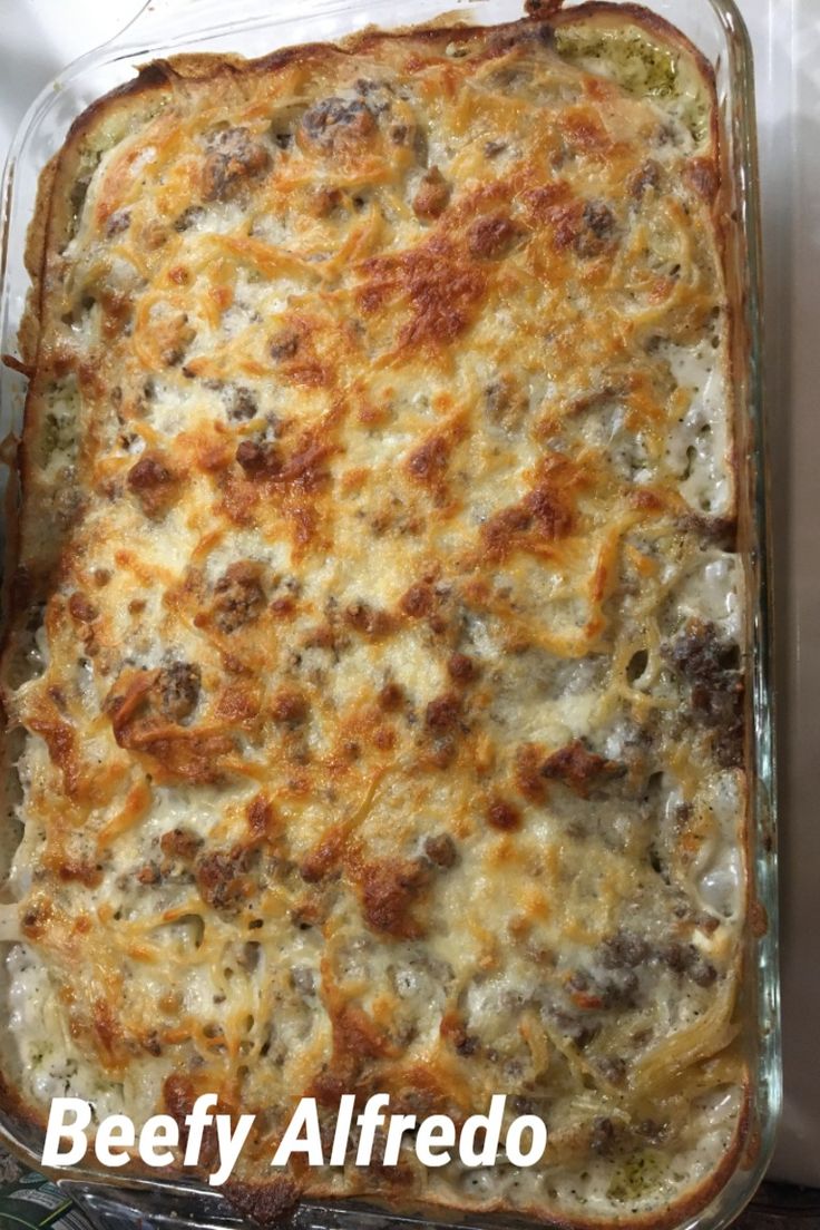 Beefy Alfredo Casserole Beef Alfredo Lasagna, Burger Alfredo Pasta, Hamburger Alfredo Recipes Ground Beef, Hamburger With Alfredo Sauce, Alfredo And Beef Recipe, Hamburger Fettuccine Alfredo, Alfredo Sauce And Ground Beef Recipes, Ground Beef Recipes Alfredo Sauce, Hamburger Meat And Alfredo Sauce Recipes