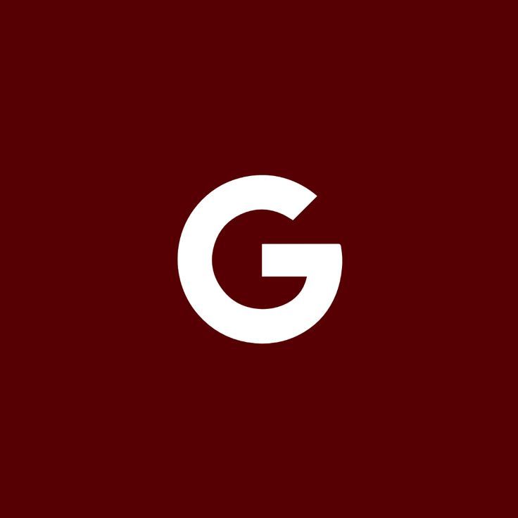 the letter g is shown in white on a red background, and it appears to be made