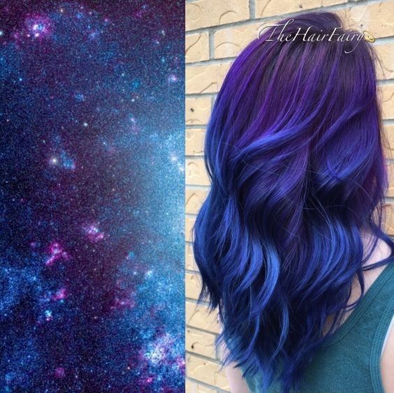 Amazing hair color ,fabulous color,galaxy color,space color Galaxy Ideas, Purple And Blue Hair, Galaxy Hair Color, 2018 Hair, Galaxy Hair, Cute Hair Colors, Hairstyle Trends, Pretty Hair Color, Hair Dye Colors