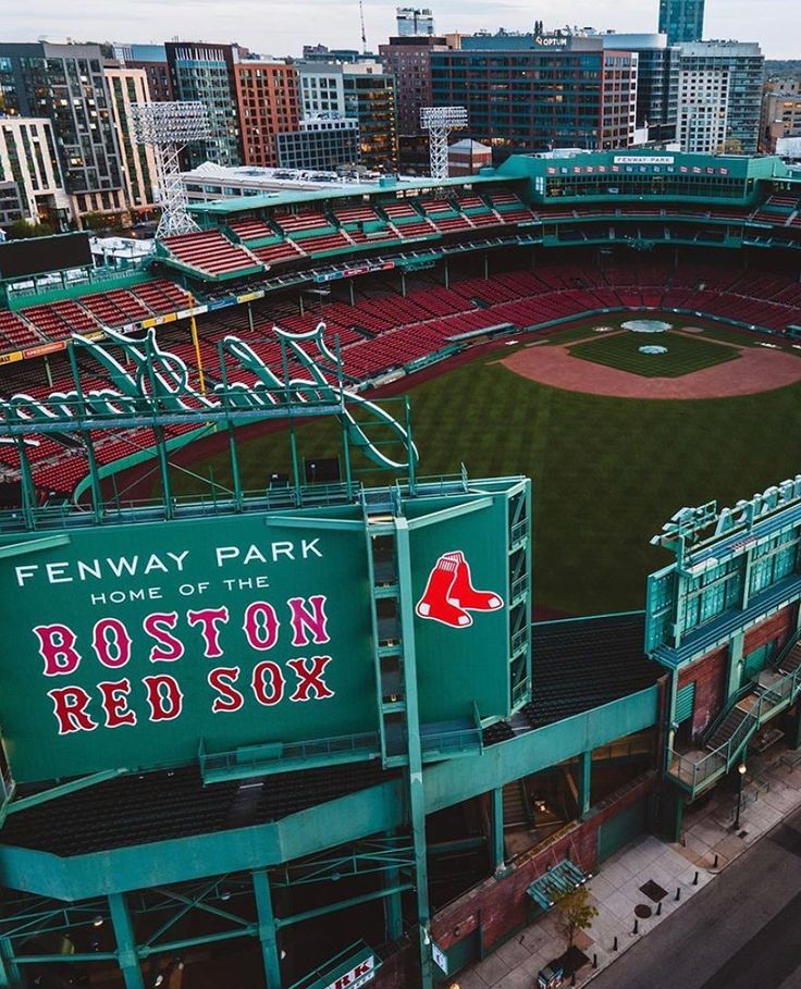 an aerial view of the boston red sox'fenway park baseball stadium, home of the boston red sox