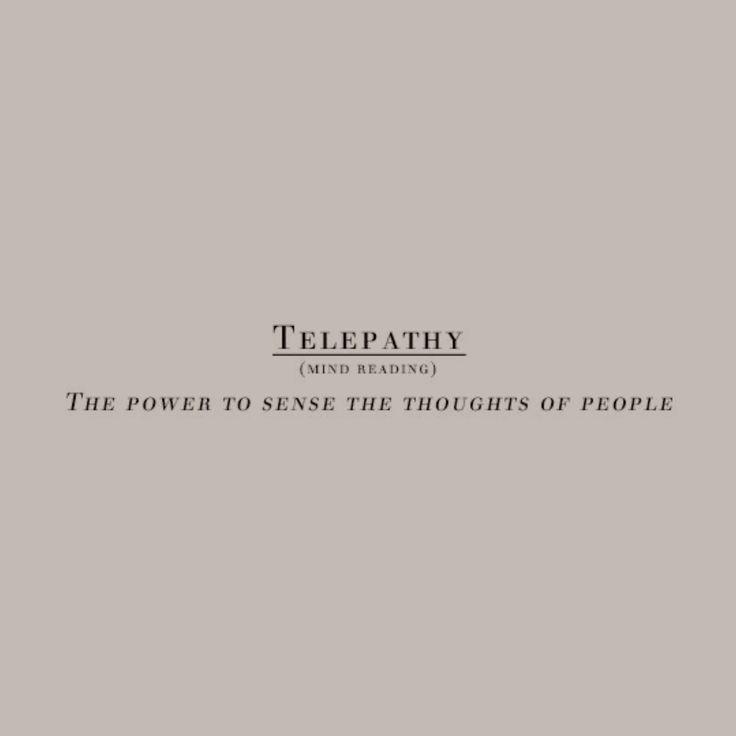 the words telepathy are written in black and white on a gray background