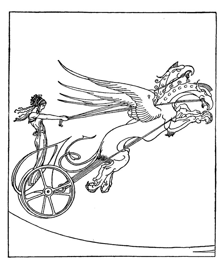 a drawing of a woman riding a bike with an eagle on it