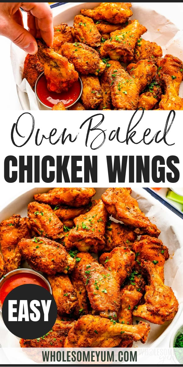 Crispy Oven Baked Chicken Wings Baked Hot Wings, Baked Chicken Wings Recipe, Crispy Oven Baked Chicken Wings, Baked Wings Oven, Oven Chicken Wings, Oven Baked Chicken Wings, Weekday Recipes, Baked Chicken Wings Oven, Top Recipes On Pinterest