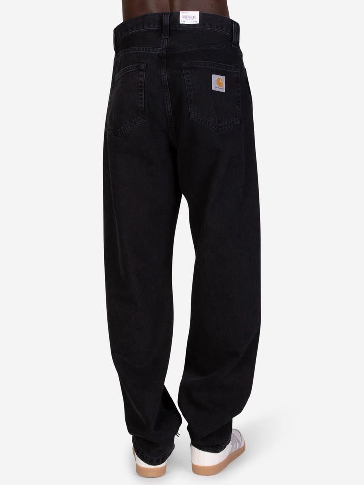 The Carhartt WIP Landon Pant is your new everyday partner-in-crime. Crafted from heavyweight, stone-washed denim, these jeans are tough enough to tackle any adventure you throw their way. The loose tapered fit offers all-day comfort, whether you're hustling through the streets or kicking back with friends. Classic features like the five-pocket design and contrast stitching keep things functional, while the square label adds a subtle touch of Carhartt WIP's signature workwear heritage.
  100% cot Baggy Black Jeans With Hip Pockets, Black Baggy Jeans With Hip Pockets, Baggy Black Pants With Five Pockets, Black Jeans For Streetwear, Black High Rise Jeans For Streetwear, Black Full Length Jeans For Streetwear, Black Denim Bottoms With Hip Pockets, Black Straight Leg Baggy Jeans, Black Baggy Straight Leg Jeans