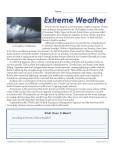 an article about the extreme weather is shown in this page, which includes information on how to